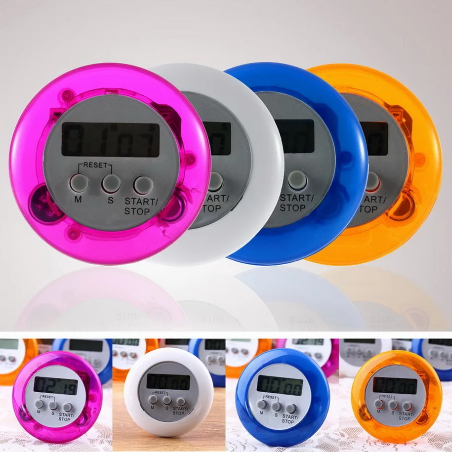 1Pcs Witte Ronde Magnetische Lcd Digital Kitchen Countdown Timer Alarm Met Stand 2017 Nieuwe Collectie