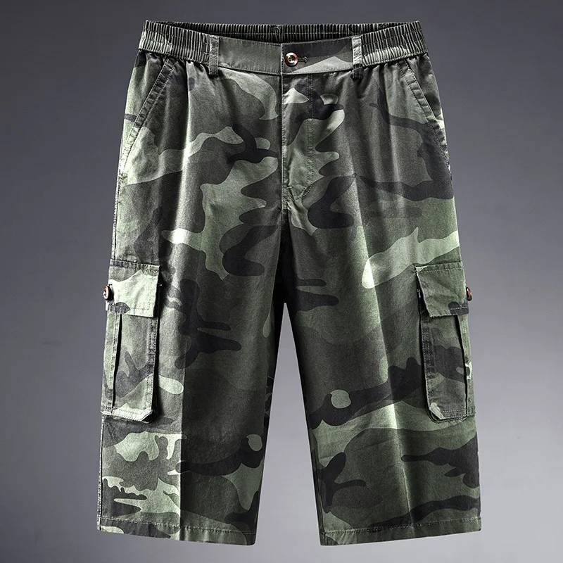 

Camouflage Cargo Pants Summer Men's Shorts Cotton Joggers Casual Loose Cropped Pants Pocket Short Trousers Man Men Clothing