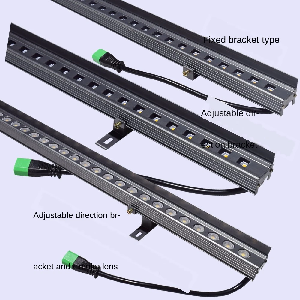 

10pc 12W LED Wall Washer Adjustable Bracket DMX512 RGB Anti-glare DC24V 1m Liner Lamp Waterproof IP65 Outdoor Landscape Lighting