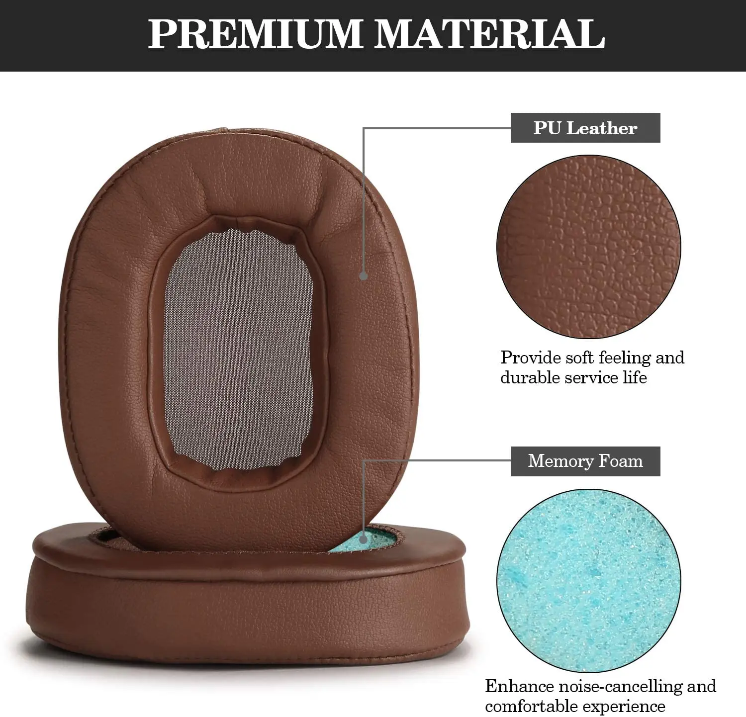 เปลี่ยนแผ่นรองหูฟัง-สำหรับ Audio Technica ATH - MSR7 - M50x - M40x - M30x-M70x/sony MDR 7506 - V6-V7หูฟัง