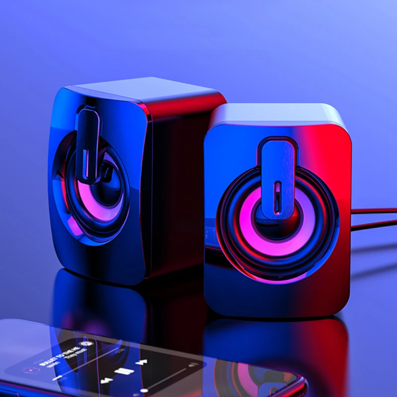 Mini caixa de som usb com fio, estéreo 3d surround, alto falante para computador notebook computador