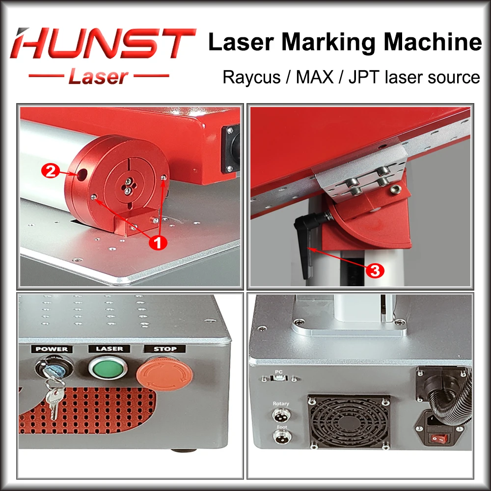 Hunst Metal Laser Marking Machine with JPT Raycus Max  20W 30W Portable Foldable Mini Fiber Laser Engraver for DIY Marking Gift