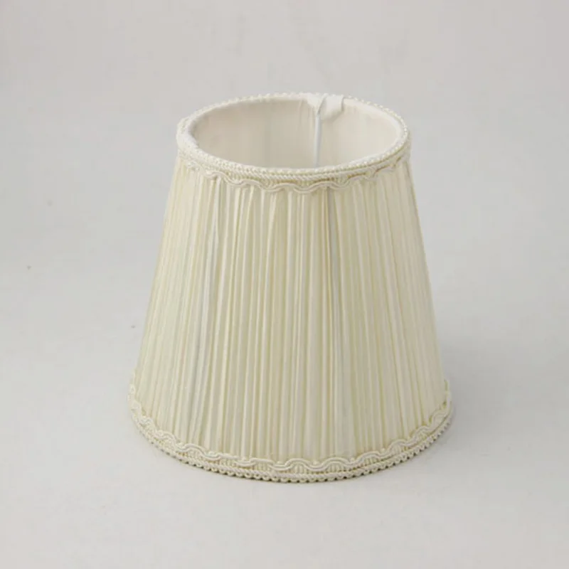 2PCS Ivory White Lace Fabric Lamp Shades,Modern Small Table Lampshade,E14