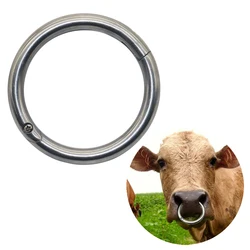 Stainless Steel Cattle Nose Rings Bull Ox Cow Bovine Traction Clasp Farm Animal Livestock Nose Clips Farm Animal Supplies 1 Pc