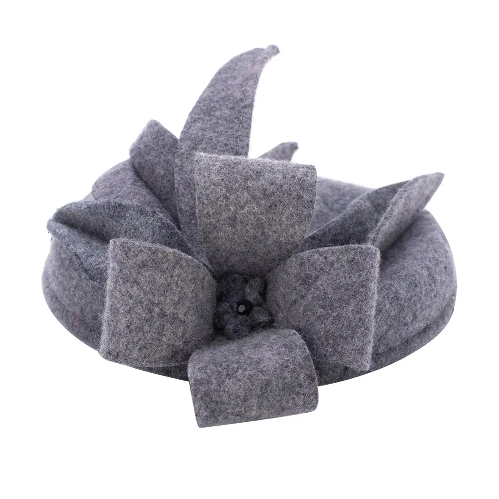 Lawliet 100% Wool Felt Fascinators Floral Pillbox Winter Vintage Festival Tea Party Wedding Beret for Women A302