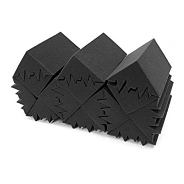 New 8 Pack of 4.6 in X 4.6 in X 9.5 in Black Soundproofing Insulation Bass Trap Acoustic Wall Foam Padding Studio Foam Tiles 8P