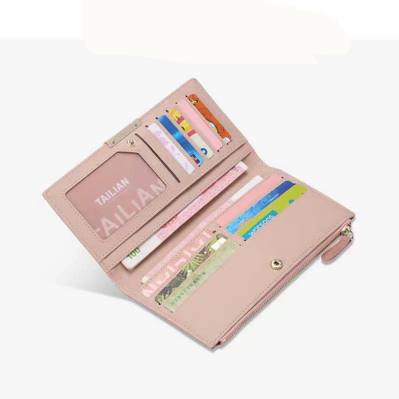 Wallets For Women Luxury Soft Touch Leather Many Departments Card Holder Purse Female Purses Long Clutch Carteras