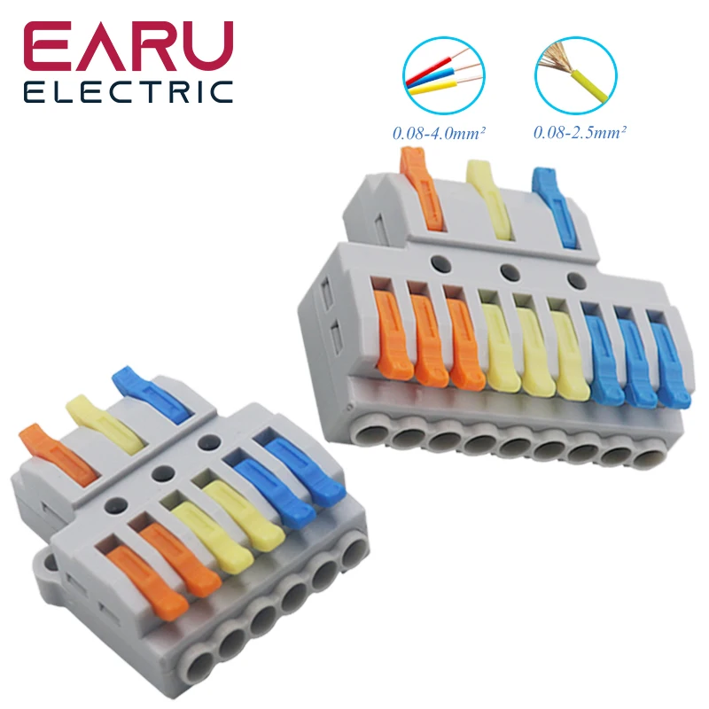 50Pcs Quick Wire Connector  SPL Universal Wiring Cable Connectors Push-in Conductor Terminal Block Led Light Electrical Splitter