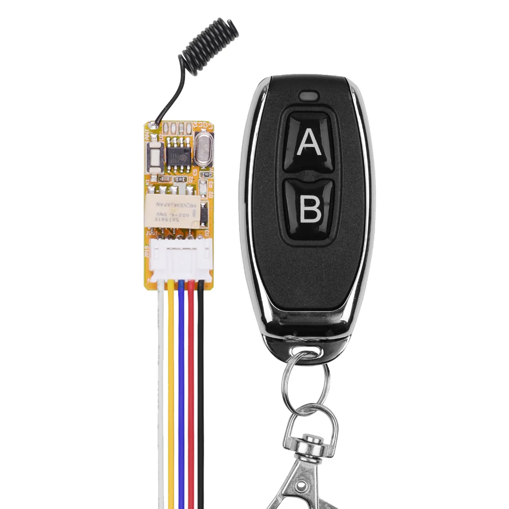 3.7V Mini RF Remote Switch 433MHz 4.2V 4.5V 5V 6V 7.4V 9V 12V Mały przekaźnik kontaktowy Przełączniki bezprzewodowe NO COM NC z czarną osłoną