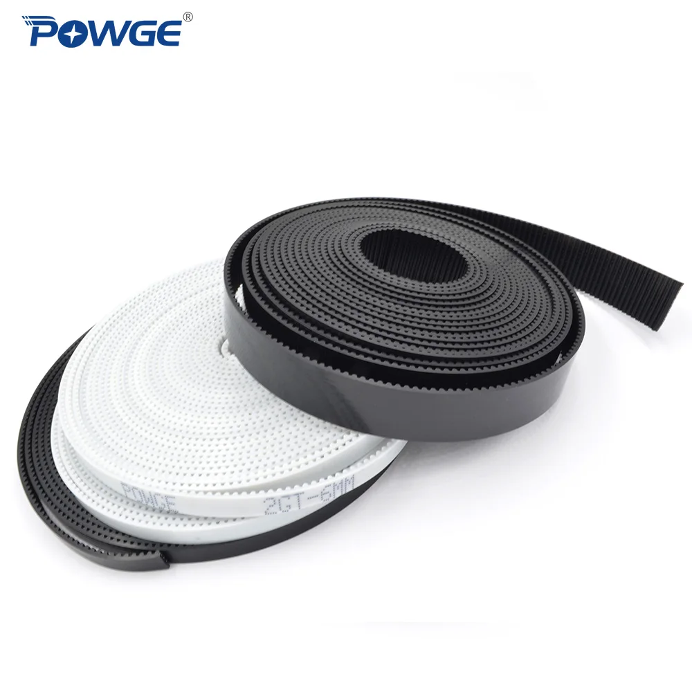 POWGE 2GT Open synchronous belt 2GT-6 width 4/6/9/10/15mm polyurethane Steel PU GT2 Timing belt Small backlash 3D printer