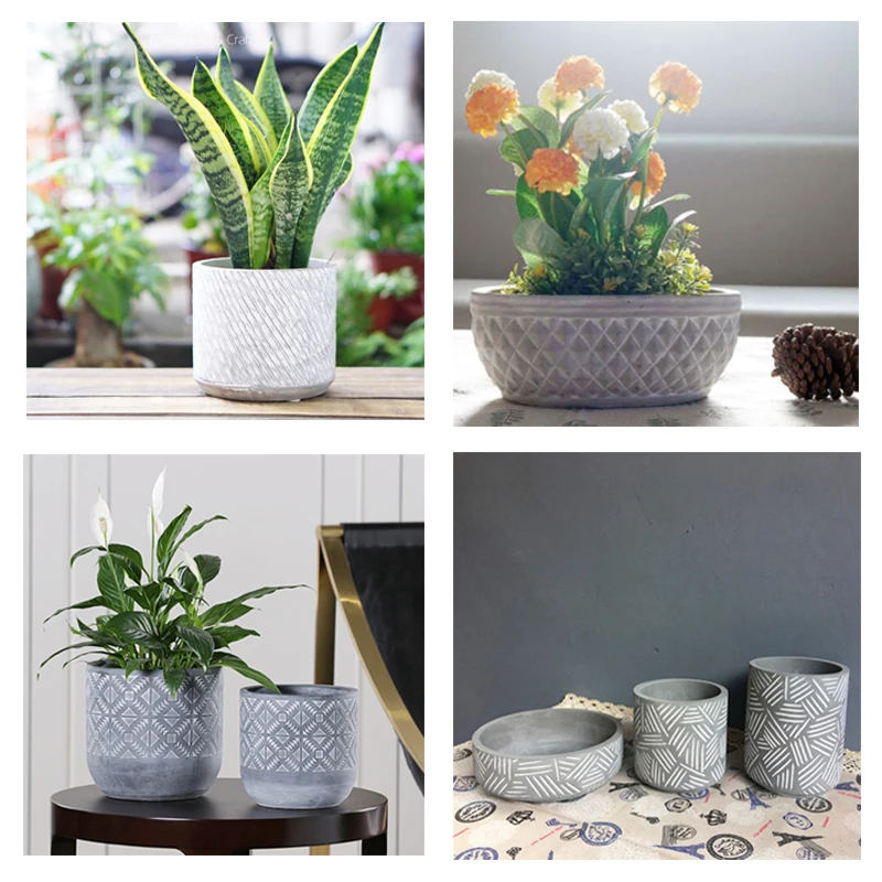 

Cement flowerpot mold a number of decorative pattern flowerpot silicone mold home furnishing large pot silicone mold