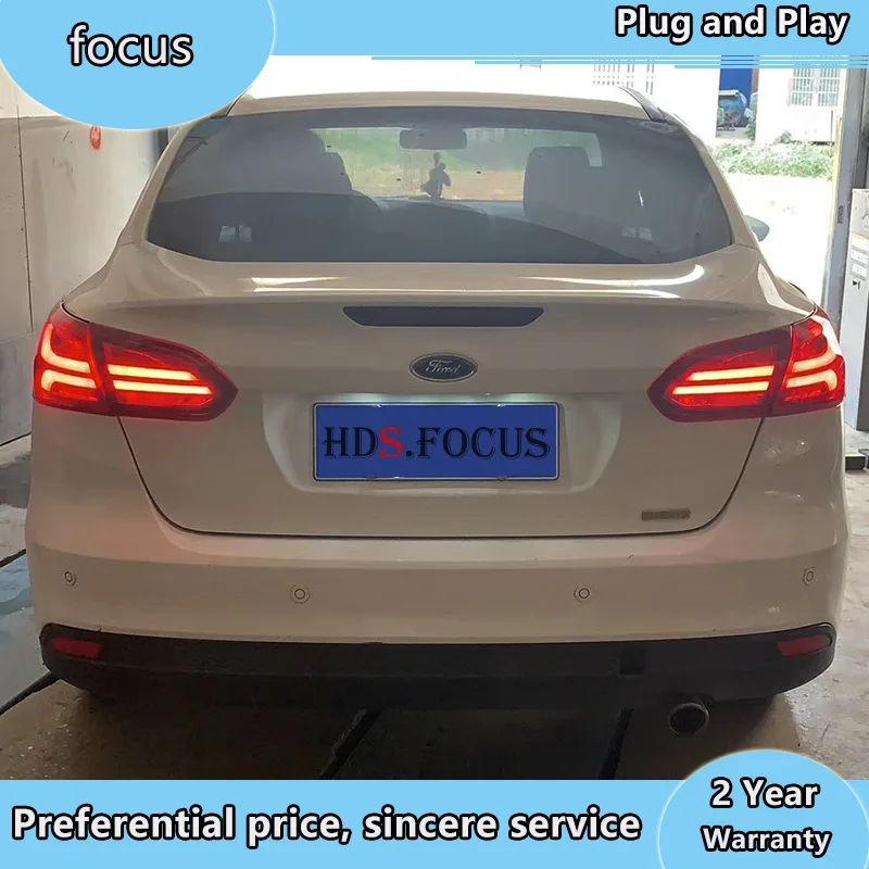 Car Styling for Ford Focus taillights Sedan 2015 2016 2017 2018 LED Tail Lamp rear trunk lamp cover drl+signal+brake+reverse