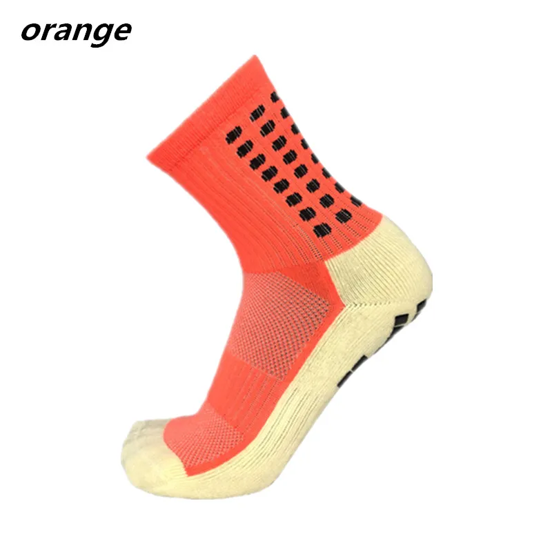 Men's Sports Socks Thick Towel Bottom Men's Mid-tube Dispensing Non-slip Football Socks Basketball Socks Sports Stockings Orange