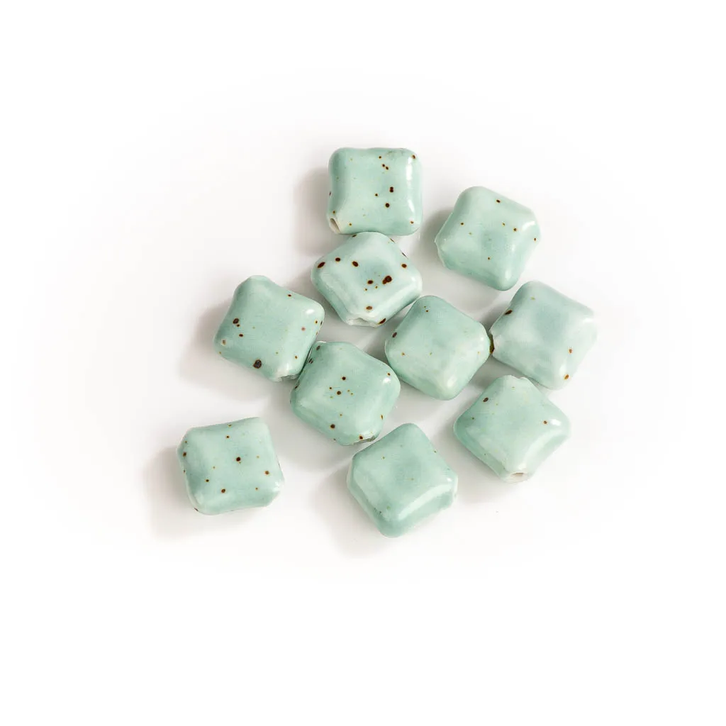 16#10pcs Rhombus Shape Kiln Discoloration Ceramic Beads  DIY Accessories Création De Bijoux Bulk Joyeria artesanato #XN273