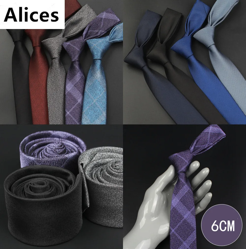 

Men's Korean-style Narrow Tie 6cm Casual Formal Wear Hand-made Solid Color Tie Check Frosted Tie 1200 Stitch Polyester Silk Ties