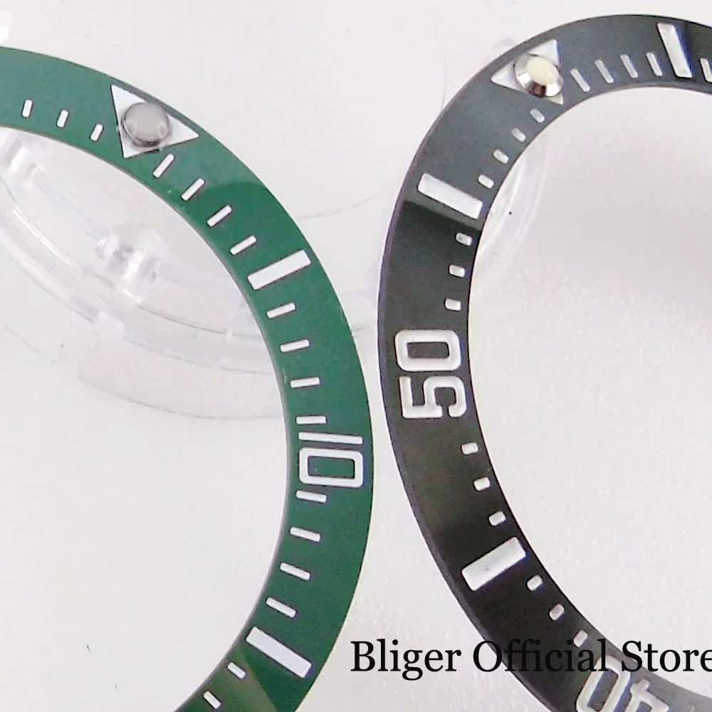 39.8mm*31.6mm Olive Green/Deep Olive Green Slope Watch Ceramic Insert for SUB/GMT Watch