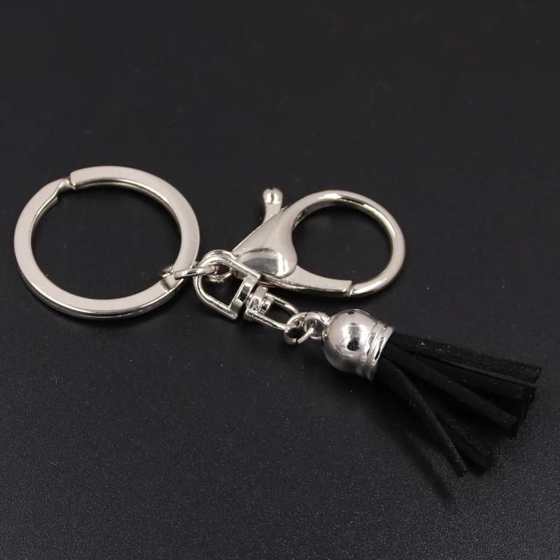 1pc Dropshipping New Casual Leather Tassels Women Keychain Bag Pendant Alloy Car Key Chain Ring Holder Trendy Jewelry