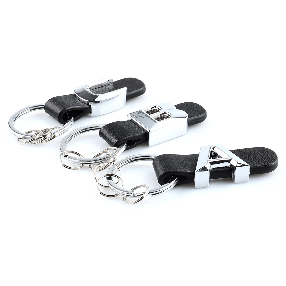 Metal Keychain Leather Key Rings For Mercedes Benz  W211 W124 W210 W212 W176 W168 W169 W245 W246 AMG A/B/C/E/S/M/G Class