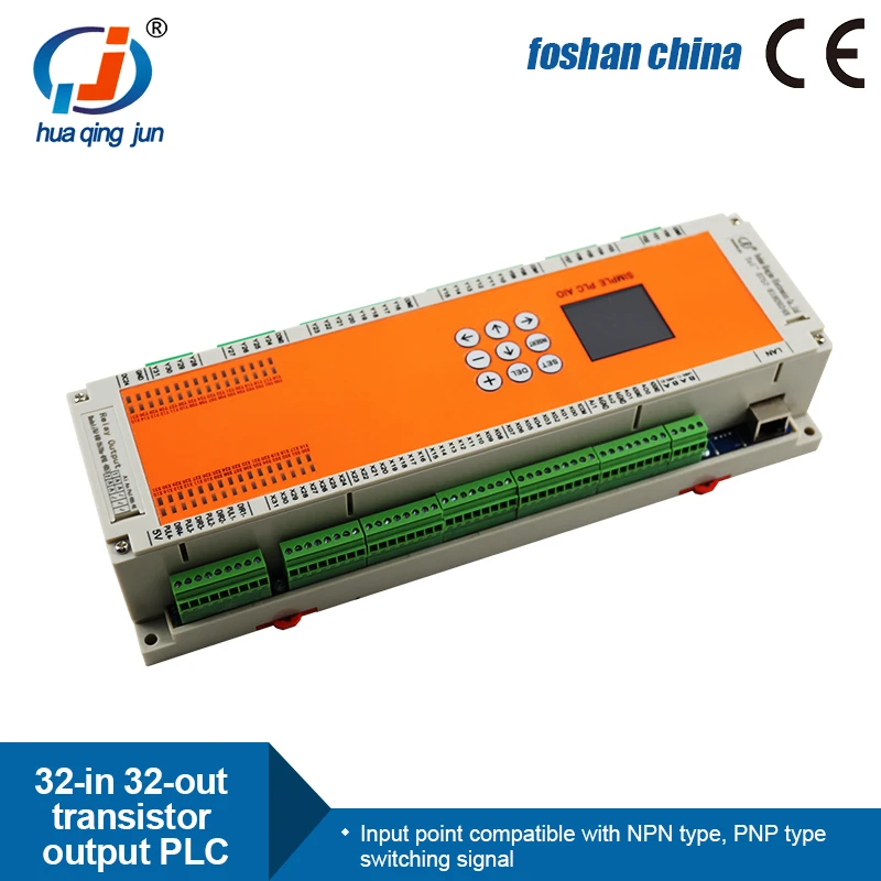 Huaqingjun 32DI 32DO Transistor Output PLC QJ-64T-1 Programmable Logic Controller for Filling Machine