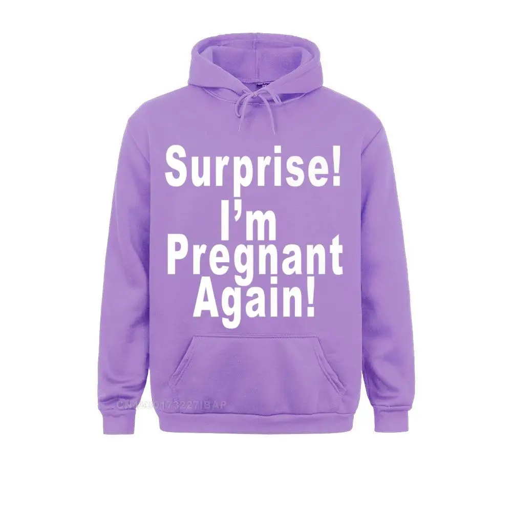 Surprise I'm Pregnant Again Pregnancy Announcement Hoodie Hoodies Sportswears Cute Fitness Long Sleeve Young Sweatshirts