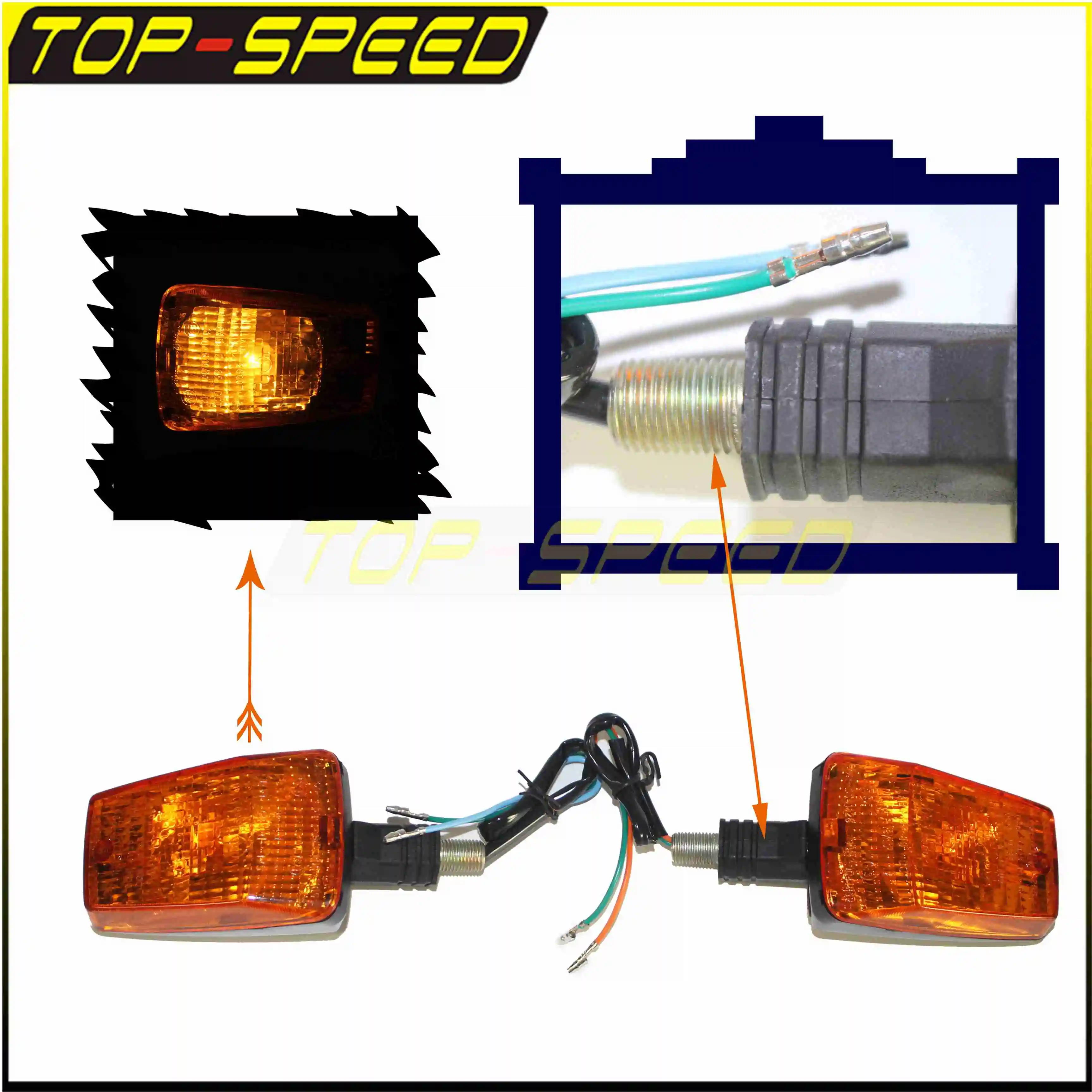 For MZ ETZ 251 Turn Signal Lights Motorbike Fornt And Rear Turn Signal Indicator 12V Amber Flashing Lamp Plastic Shell Blinker