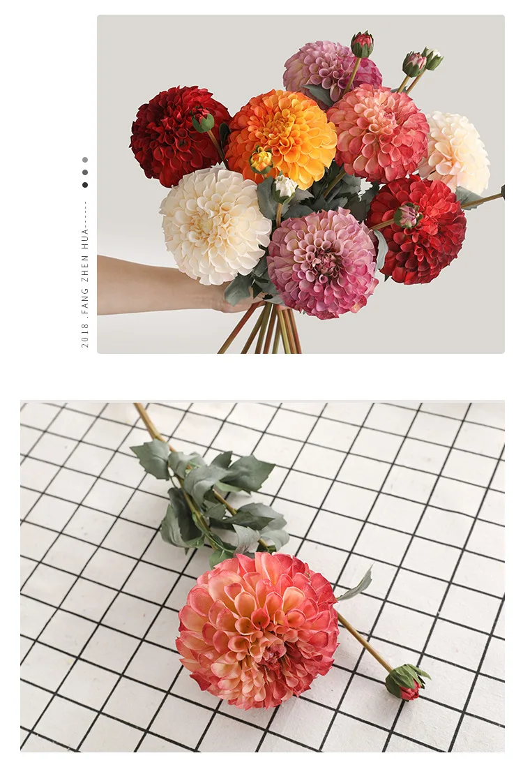 American Home Layout Simulation Autumn Daisy Fake Flower Studio Shooting Props Simulation 2 Oil Painting Dahlia