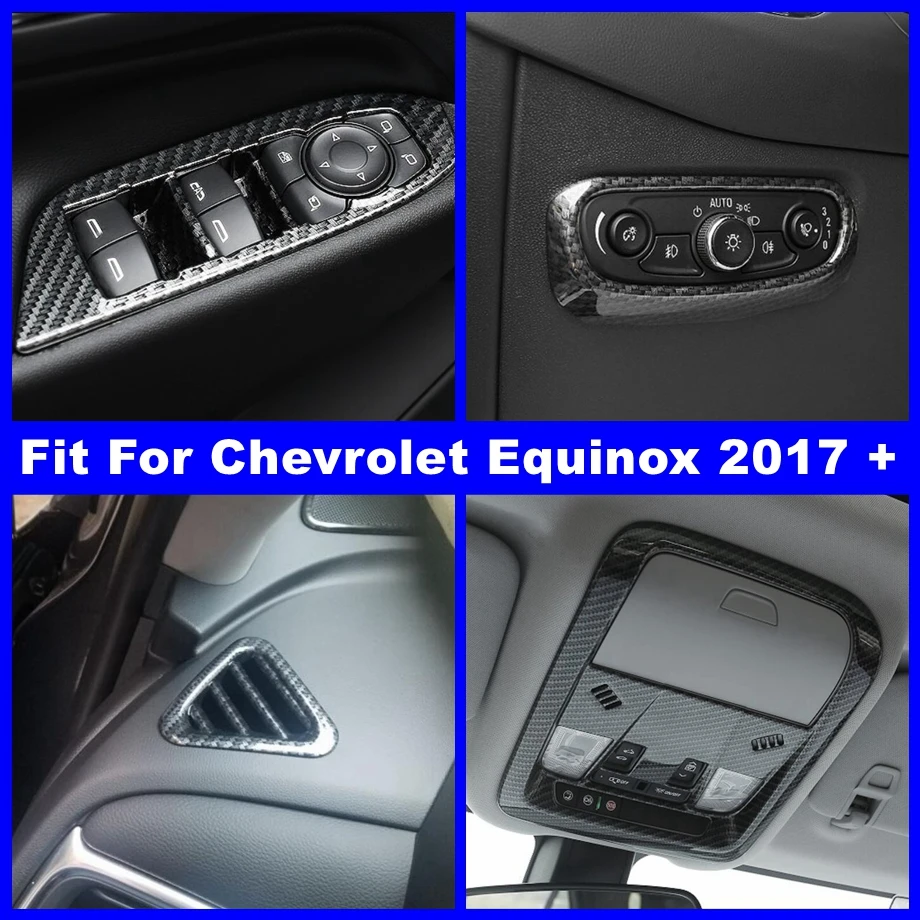 

Carbon Fiber Glass Lift Button / Air AC / Reading Lights Control Panel Cover Trim Fit For Chevrolet Equinox 2017 - 2022 Interior