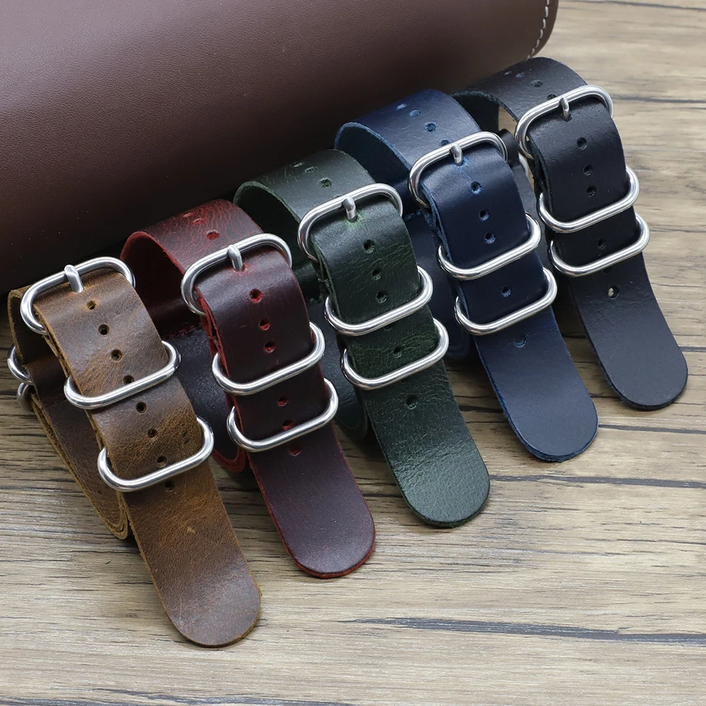 Vintage Genuine Leather Watch Band 18mm 20mm 22mm 24mm Handmade Cow Watch Strap Replacement for Men Women Watch Accessories