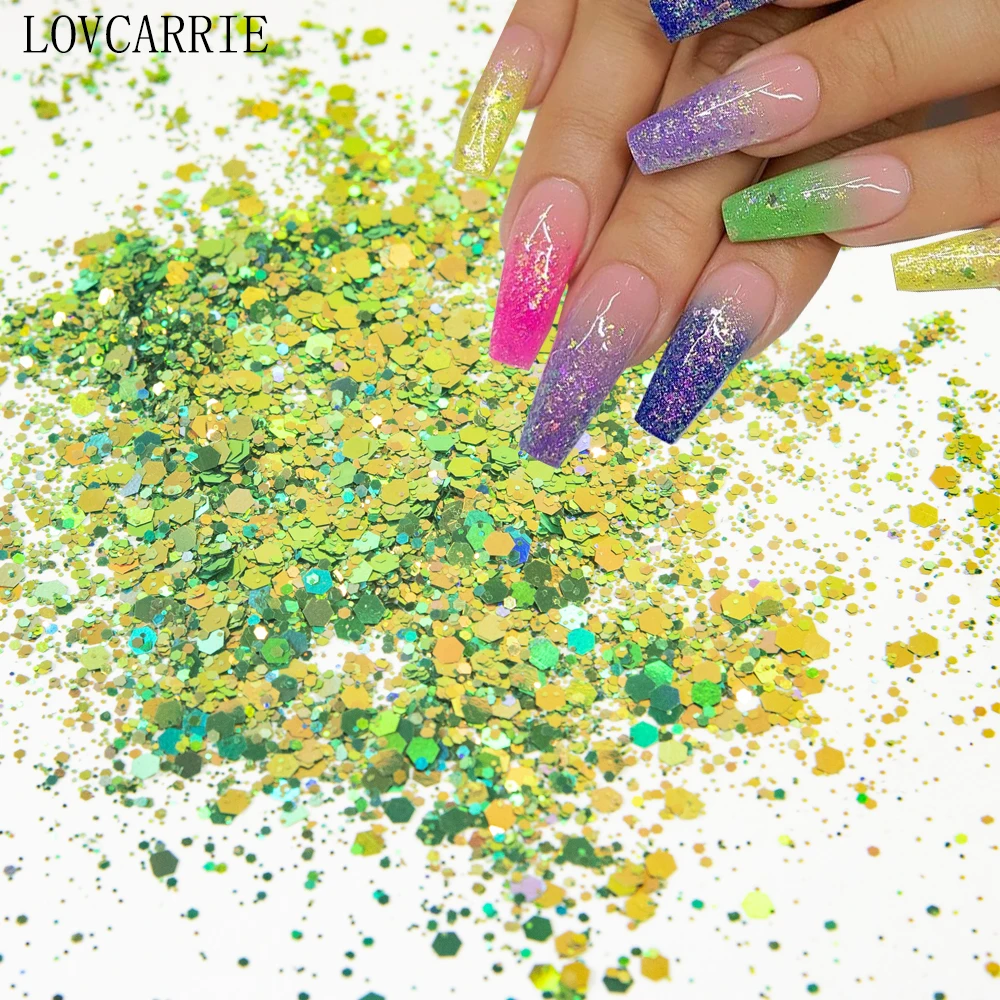 1 Bag Chameleon Nail Glitter Sequins Decoration for Nails Art Holographic Pigment Flakes Mix Makeup Confetti Glitter Powder