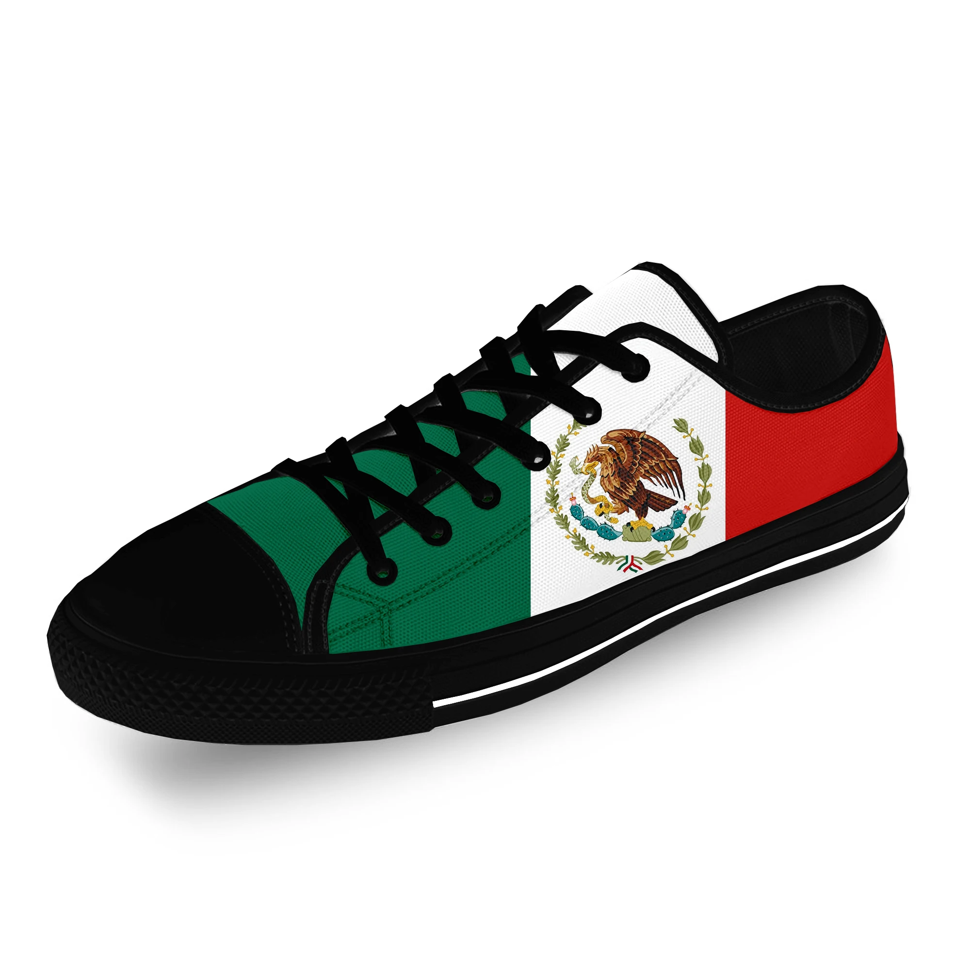 Mexico Mexican Flag Patriotic Cool Casual Cloth Fashion 3D Print Low Top Canvas Shoes Men Women Lightweight Breathable Sneakers