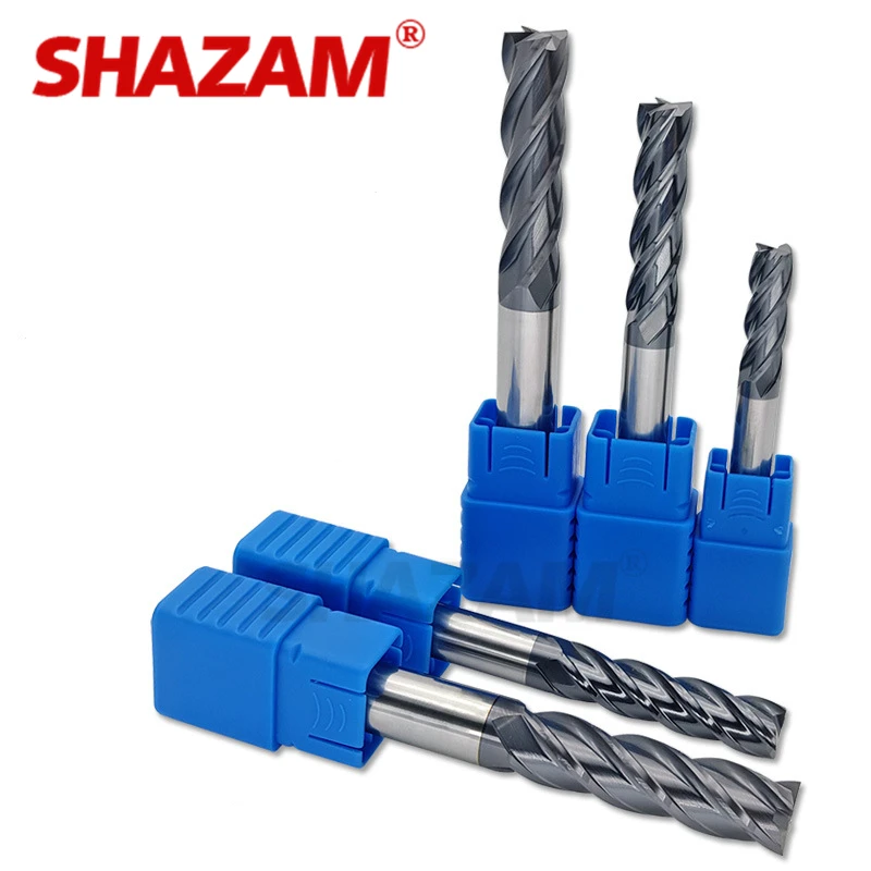 Milling Cutter Alloy Coating Tungsten Steel Tool 100L/150L Hrc50 Lengthening Face Mill Endmills Top CNC SHAZAM Milling Cutter