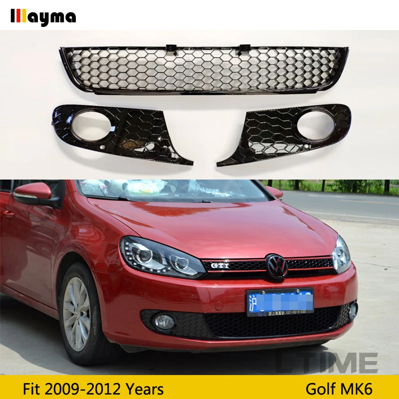 Sport style For VW Golf 6 2009 - 2012 MK6 ABS Car Styling Exterior Parts Racing Front Bumper Below Grills Not fit GTI & R20