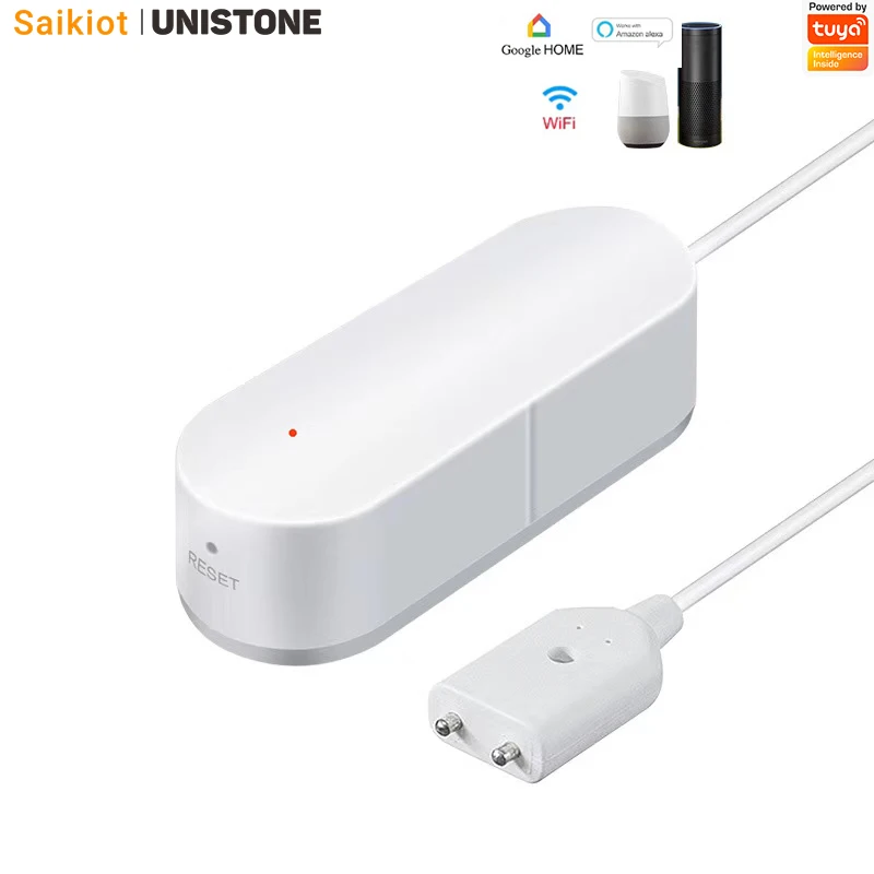 Saikiot Tuya Smart WIFI Water Leakage Sensor Detetor Remote Mobile App Push for Smart Safe Home Secuirty