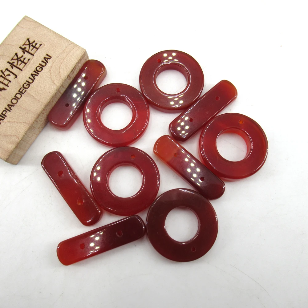 

APDGG Wholesale 5PCS 25mm Natural Red Agate Carnelian OT Clasp For Necklace Bracelet Jewelry Making DIY