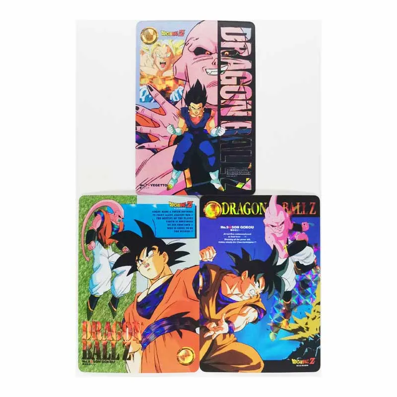 Cartas coleccionables de Dragon Ball Jumbo Adventure Stories No.1, cartas de batalla Saiyan de superhéroes, Ultra Goku, Vegeta, 9 unids/set