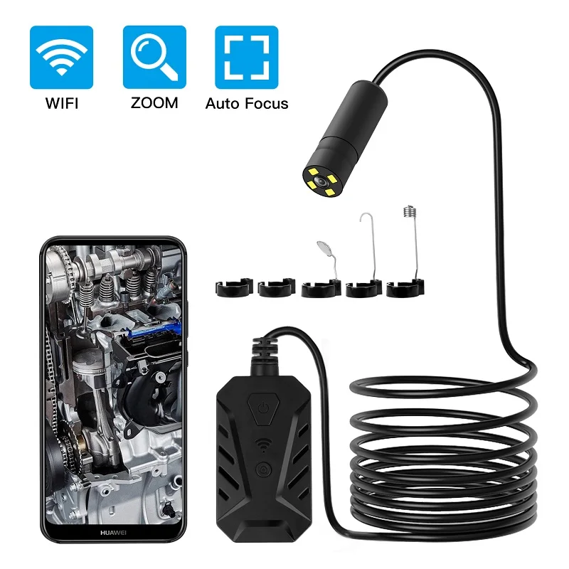 5.0MP HD1944P Auto Focus WIFI Endoscope 3X Zoom Industrial Inspection Snake Borescope Otoscope Camera IP67 Waterproof Microscope