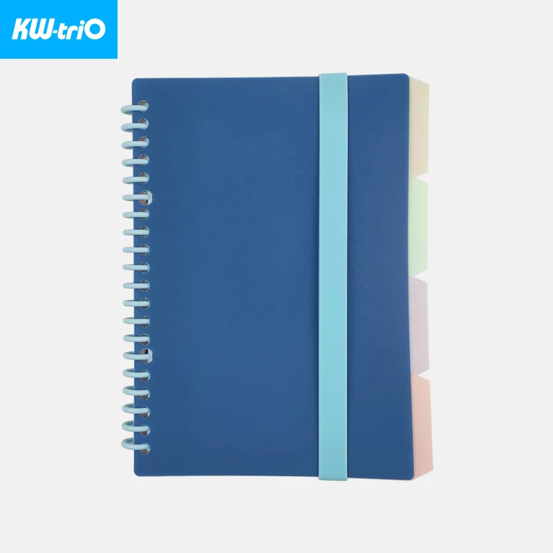 KW-triO A5 Loose-leaf Notebook Dot Grid Inner Page 60 Sheets Elastic Strap Divider Page Diary Planner Binder School Accessories