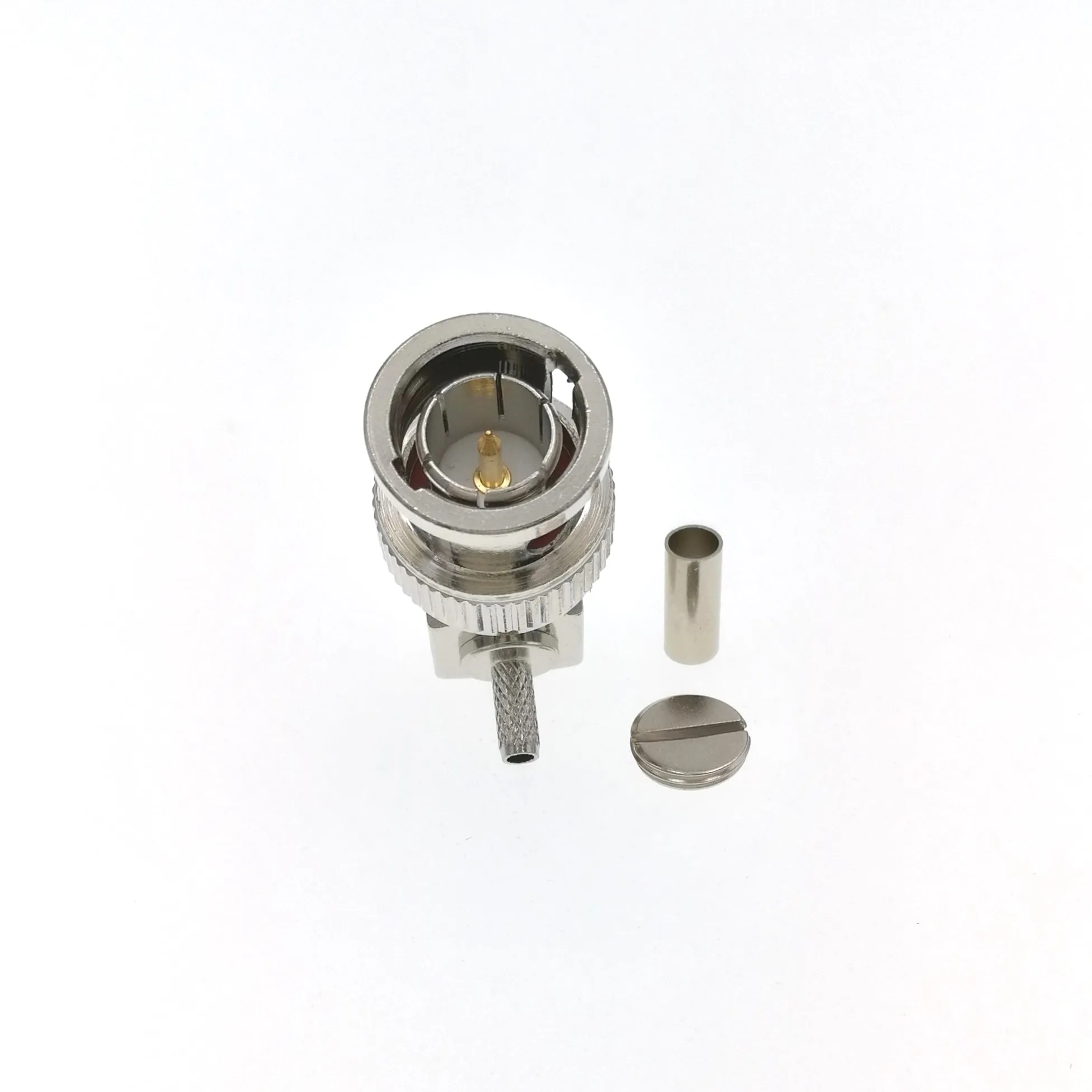 BNC Crimp Plug Male Right Angle Connector For RG179,RG174,RG316 Cable 75ohm