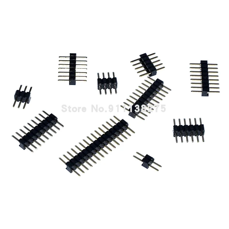 10PCS 1.27mm Pitch Single Row Straight Pin Header PCB Board Connector 1x2/3/4/5/6/7/8/10/12/15/20/40P/50P