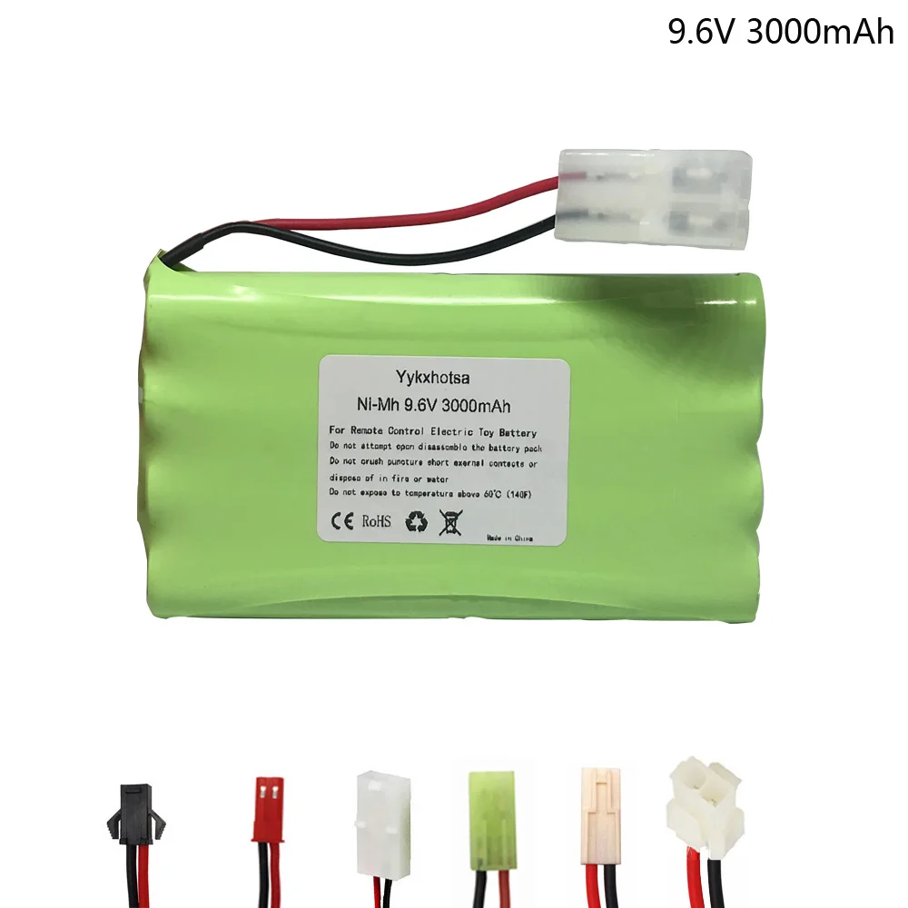 

9.6V 3000mAh NI-MH battery 9.6V nimh AA battery for RC toys Car Tanks Trains Robot Boat Gun tools SM/JST/EL-2P/TAMIYA PLUG