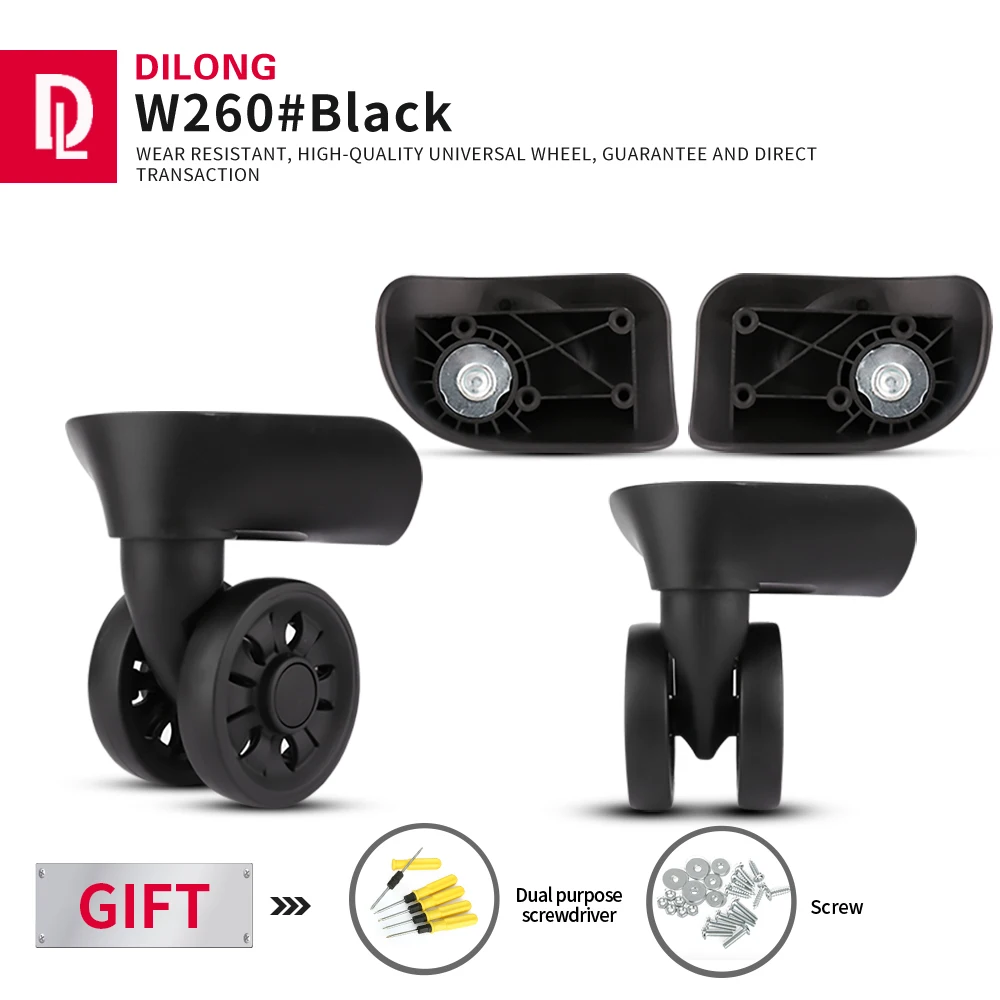 

DILONG W260 Suitcase Wheel Accessories Universal Wheels Suitcase Canvas Box Replacement Repair Durable Rubber Casters
