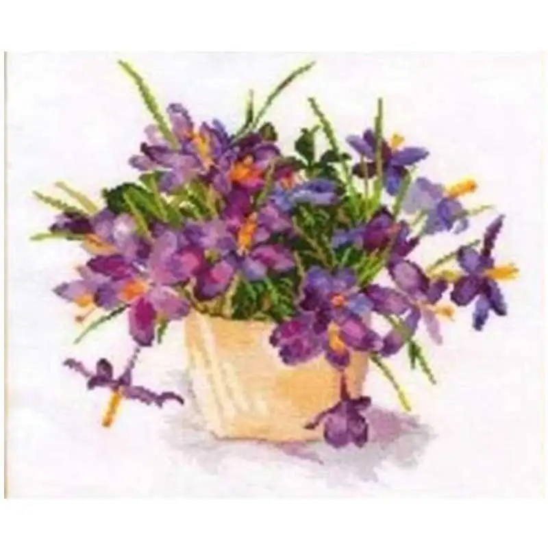 

Saffron Flower Patterns Counted Cross Stitch 11CT 14CT 18CT DIY Handmade Cross Stitch Kits Embroidery Needlework Sets Crafts