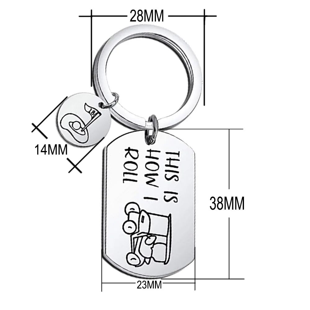 This Is How I Roll - Golf Cart Key Chains Golf, Dad, Mom, Father's Day, Golf Keychain Gift for Outdoorsy Person