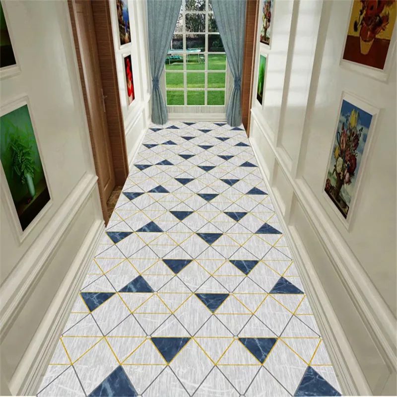Nordic Geometric Carpet for Home Entrance, Hallway Rug, Stair Carpet, Long Kitchen Mat, Corridor Carpets, Hotel Aisle Floor Mat
