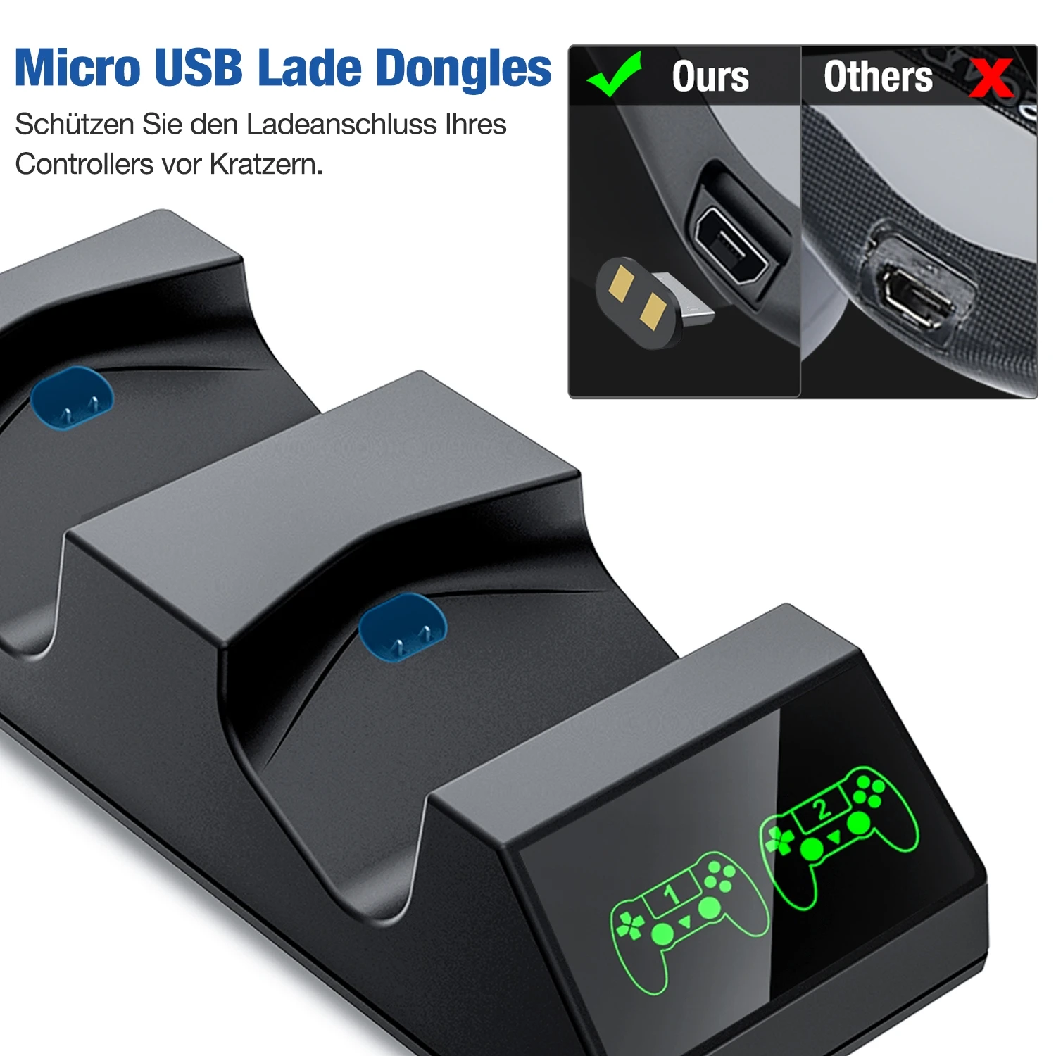 Зарядная док-станция для PS4, контроллер с 4 Micro USB разъемами, двойное быстрое зарядное устройство для Playstation 4/PS4 Slim/PS4 Pro