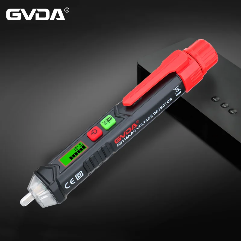 Gvda-detector de Tensão ac Digital Inteligente Medidor sem Contato Tester Pen Lápis de Teste Elétrico Som Led Light Alarm 121000v