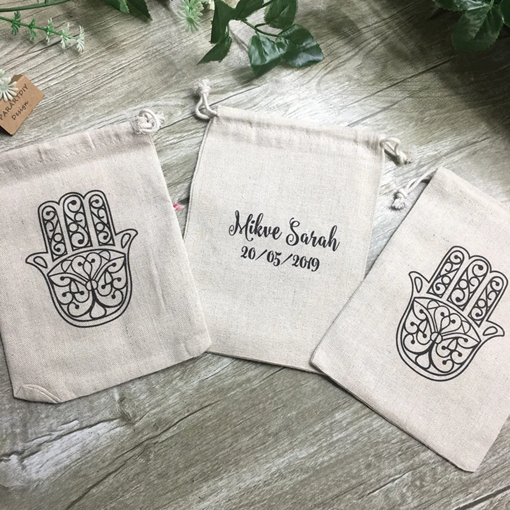 custom 10bags Namaste Hamsa Fatima Buddha hand Symbol gift bags, Unisex Zen, Meditation, Yoga, Hindu, Chakra birthday favor bags