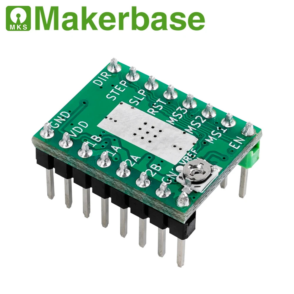 Makerbase A4988 4988 Stepper Motor Driver 3D Printer Parts StepStick Reprap with Heatsink Default 1A MAX 2A Protection