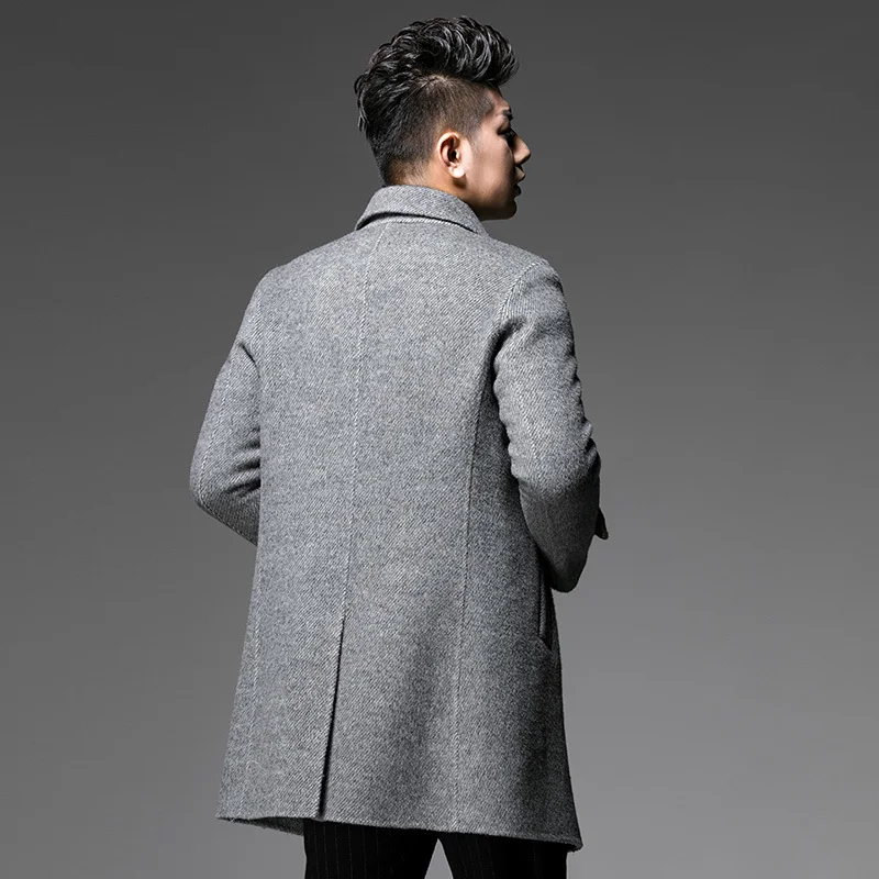 Real Wool Coat Autumn Winter Jacket Men Double-side Woolen Coat Streetwear Mens Jackets and Coats Abrigo XCH19013 MY1432