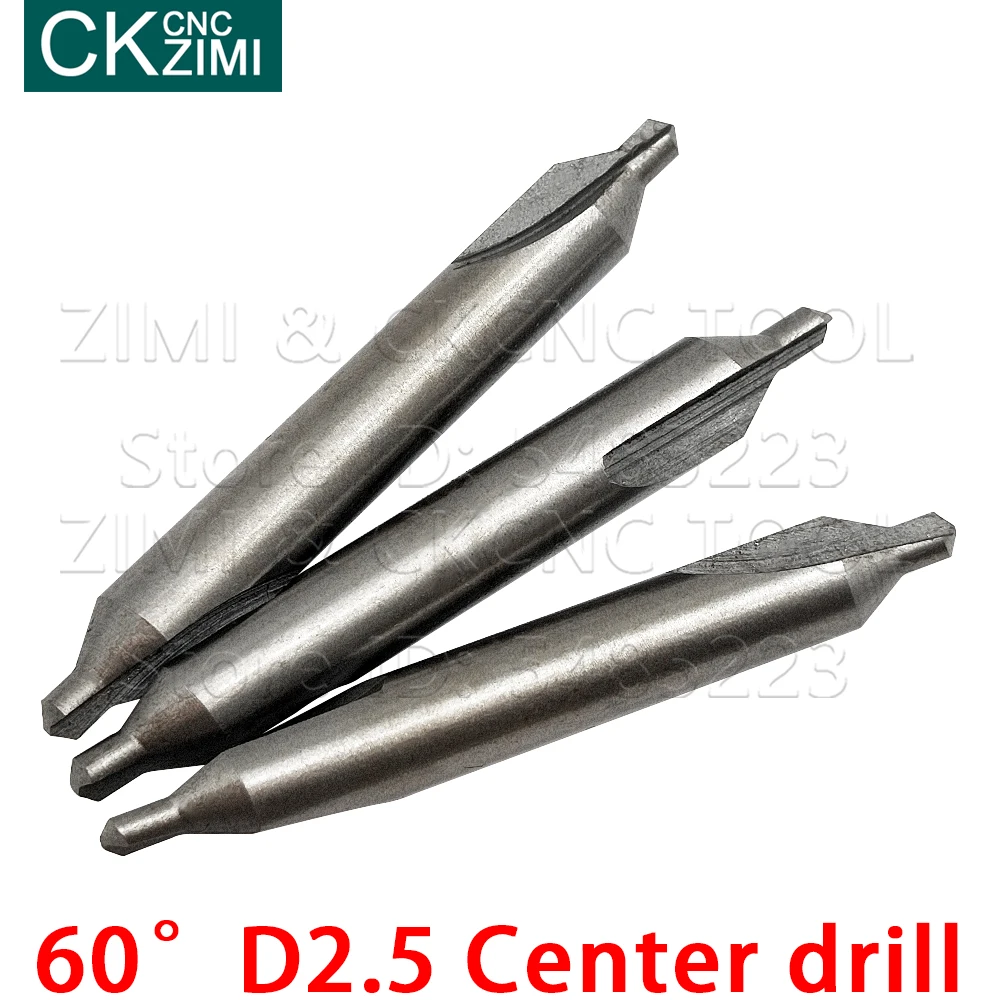 HSS acciaio ad alta velocità combinato centro tornio mulino attrezzatura 2.5mm 60 gradi svasatore punta trapano Set per accessori per elettroutensili